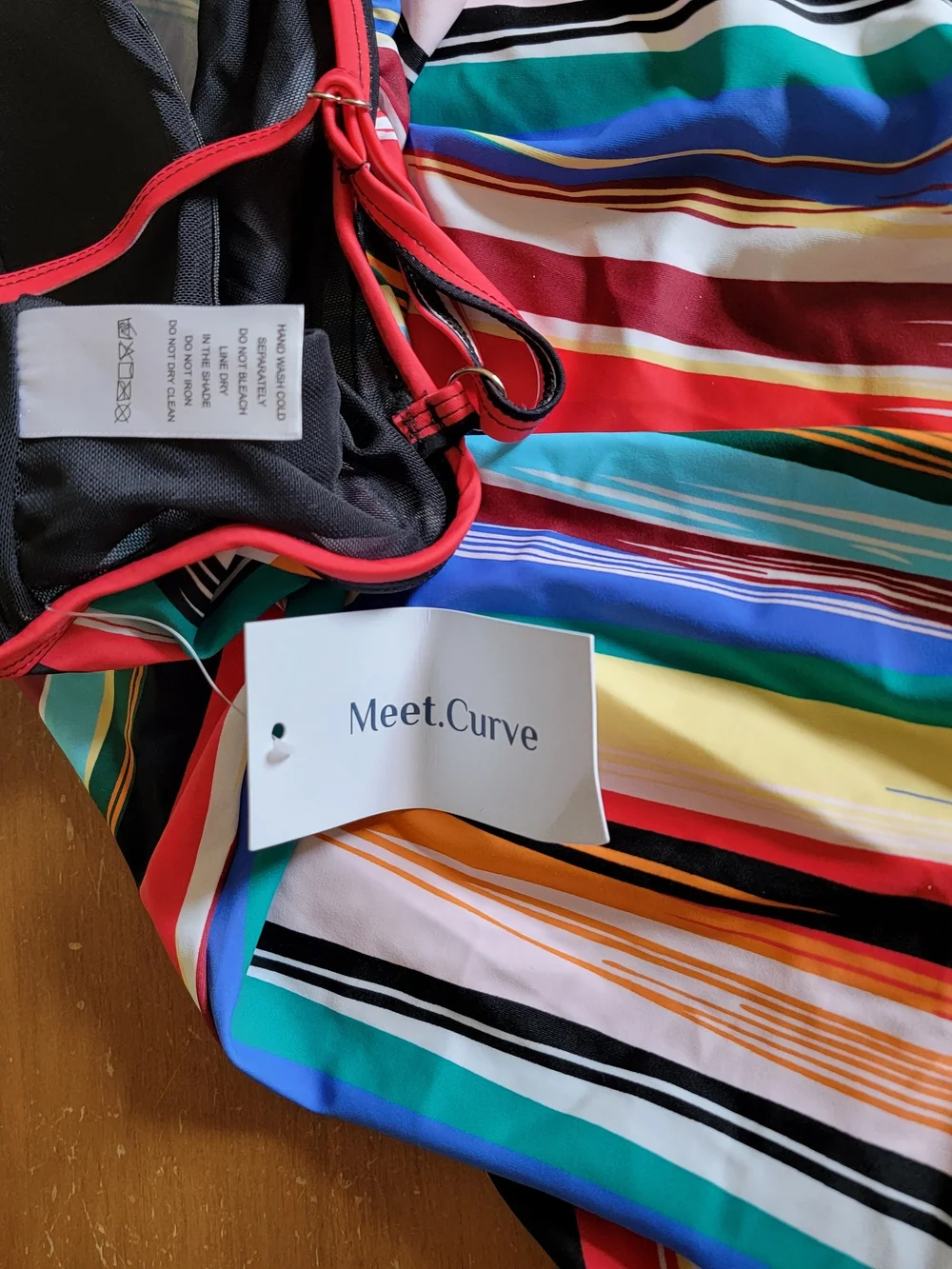Plus-Size Multicolor Striped Blouson Tankini Top Sz 2X NWT - Picture 9 of 10